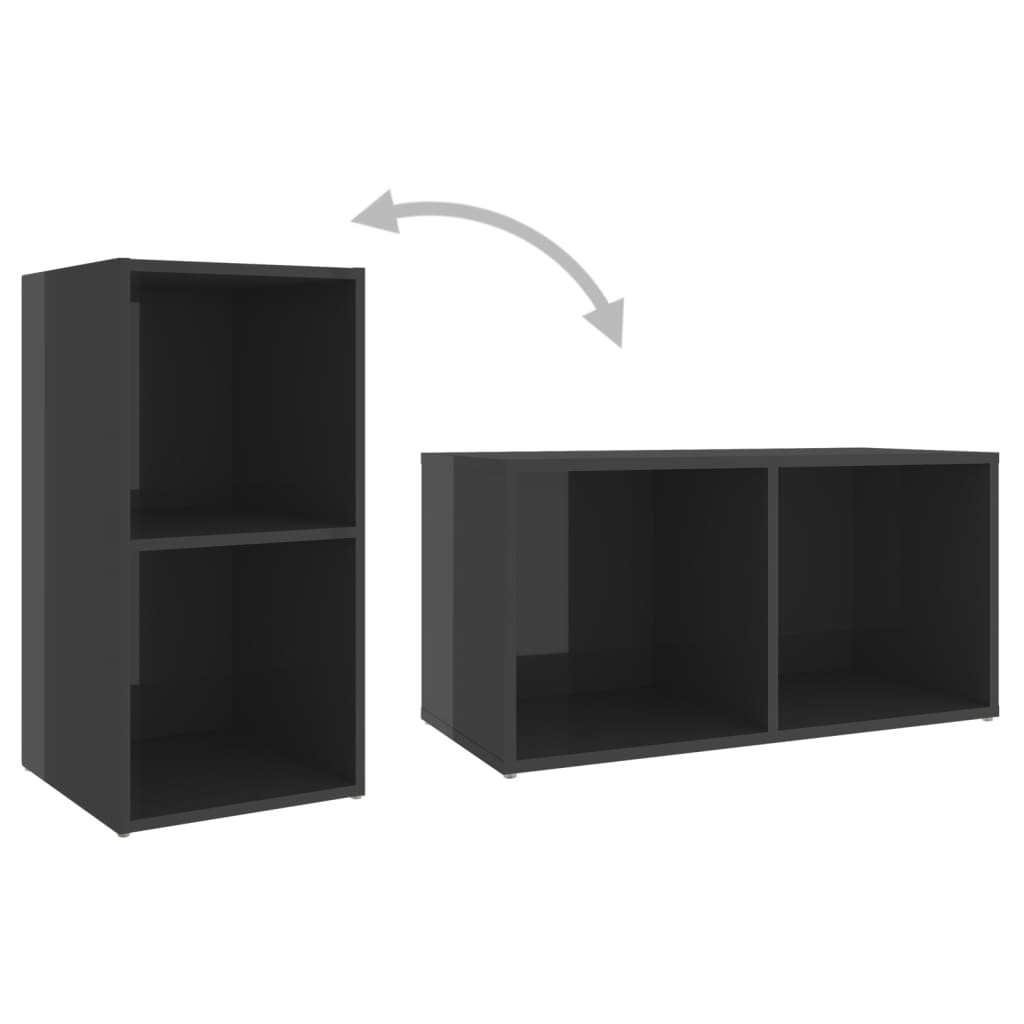 Mobili TV 2 pz Grigio Lucido 72x35x36,5 cm in Legno Multistrato - homemem39