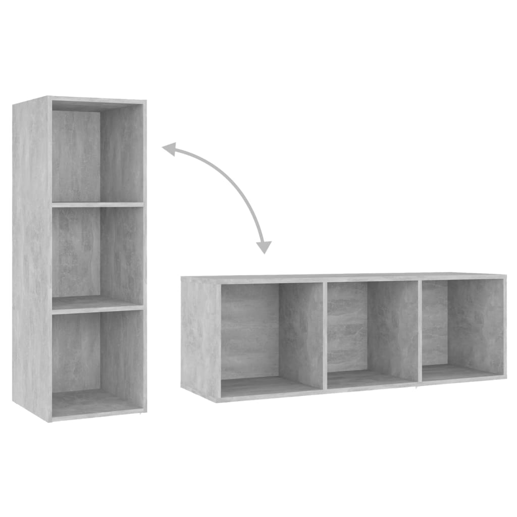 Mobili TV 2 pz Grigio Cemento 107x35x37 cm in Legno Multistrato - homemem39