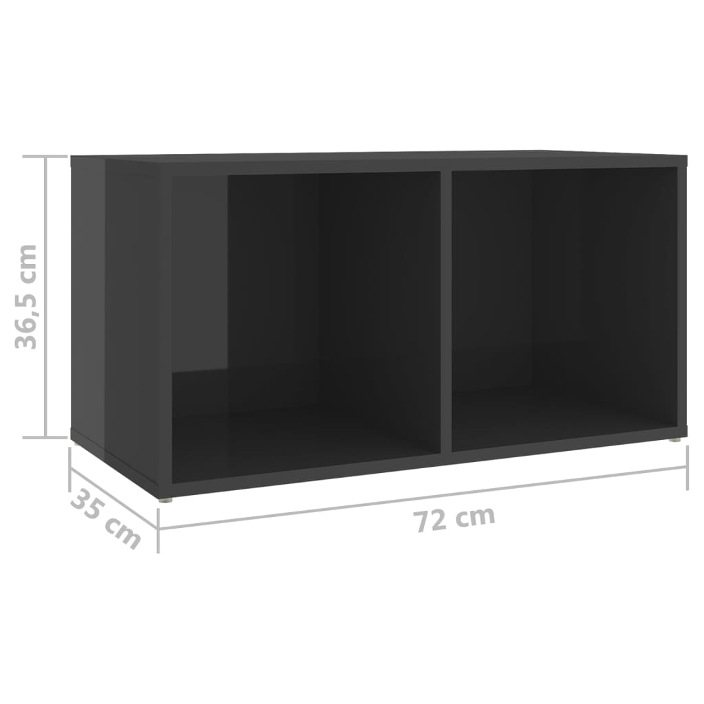 Mobili TV 2 pz Grigio Lucido 72x35x36,5 cm in Legno Multistrato - homemem39