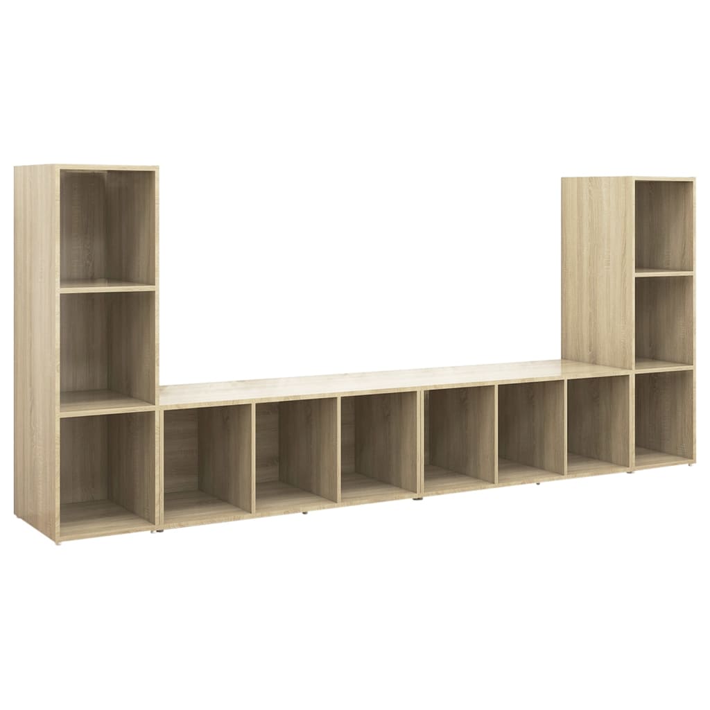 Mobili TV 4 pz Rovere Sonoma 107x35x37 cm in Legno Multistrato - homemem39