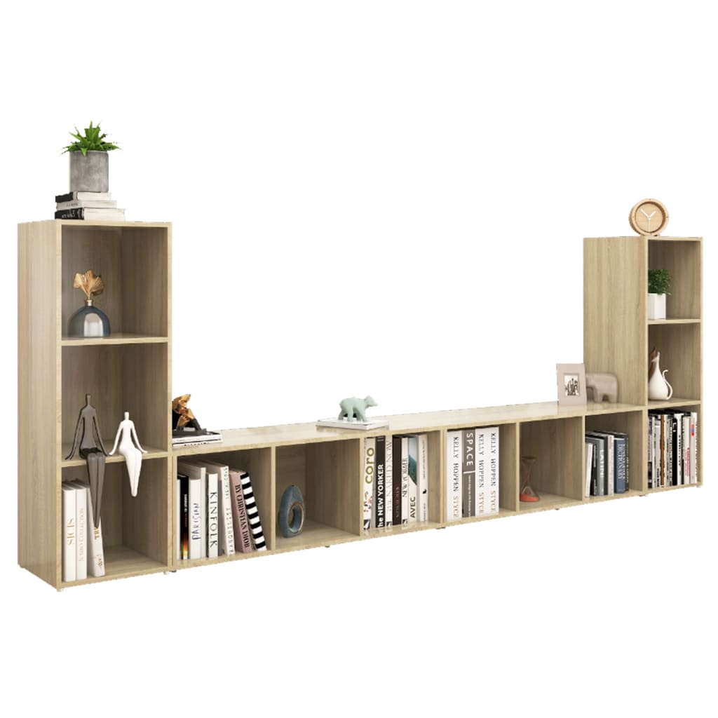 Mobili TV 4 pz Rovere Sonoma 107x35x37 cm in Legno Multistrato - homemem39