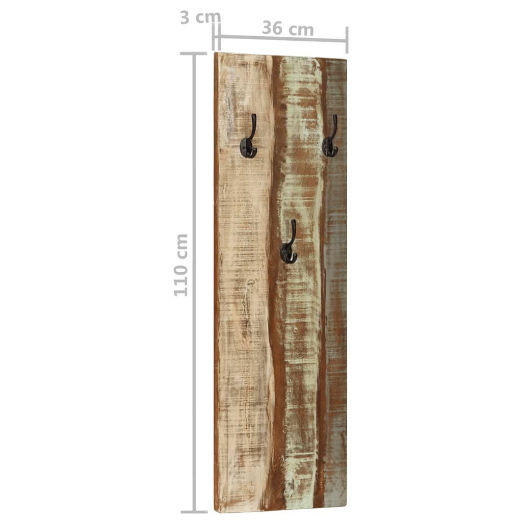 Appendiabiti a Parete 2pz 36x3x110cm Legno Massello di Recupero - homemem39