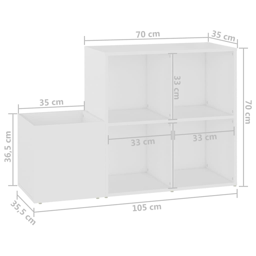 Scarpiera da Ingresso Bianca 105x35,5x70cm in Legno Multistrato - homemem39