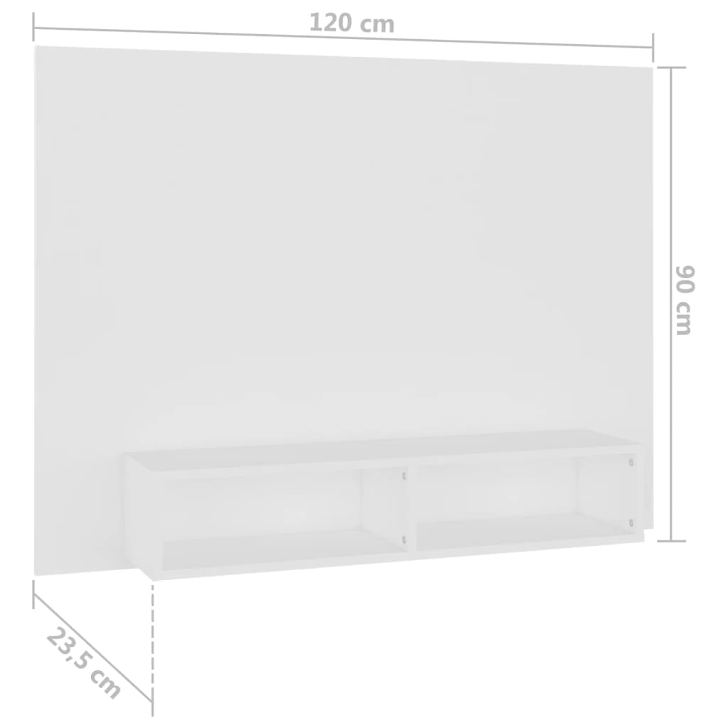 Mobile TV a Muro Bianco 120x23,5x90 cm in Legno Multistrato