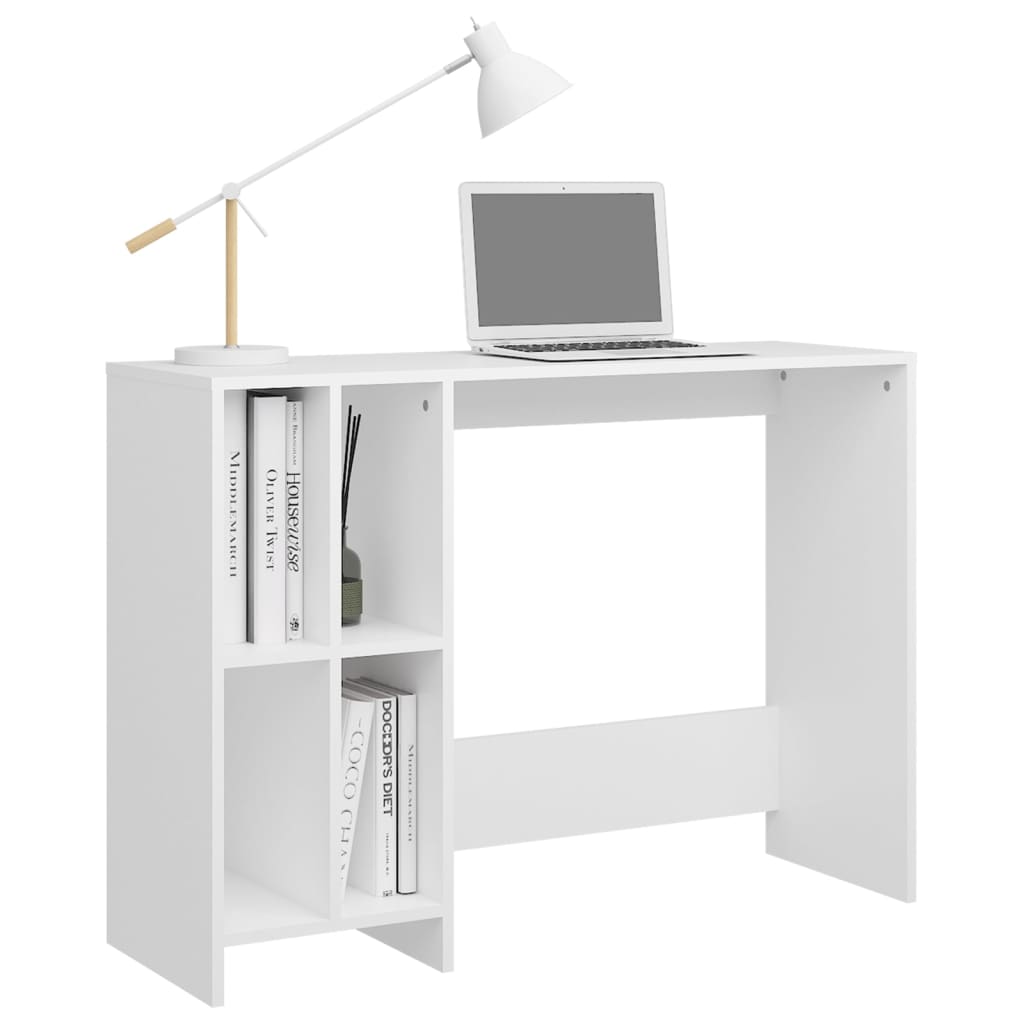 Scrivania Bianca 102,5x35x75 cm in Legno Multistrato - homemem39