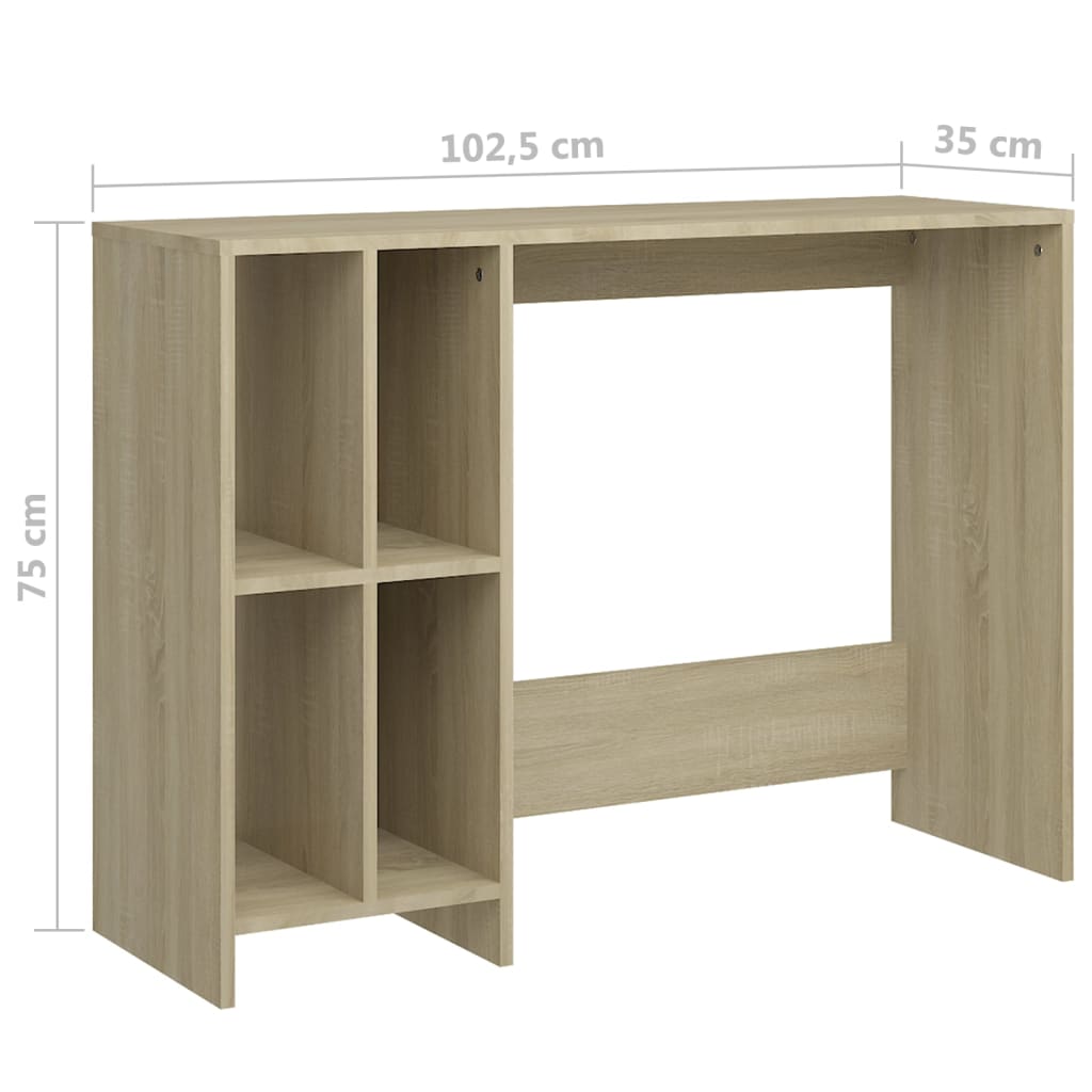 Scrivania Portatile Rovere Sonoma 102,5x35x75 cm Multistrato - homemem39