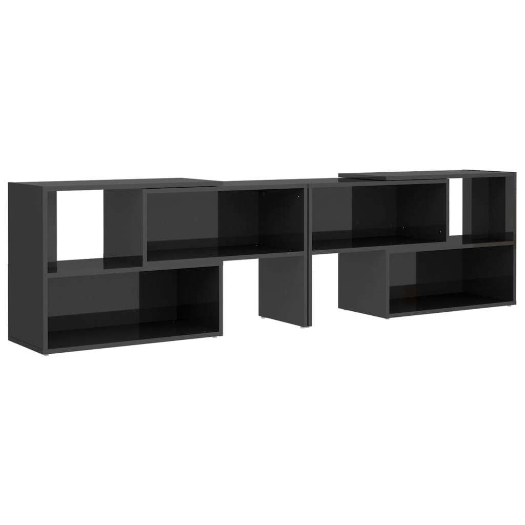 Mobile Porta TV Grigio Lucido 149x30x52 cm in Legno Multistrato - homemem39