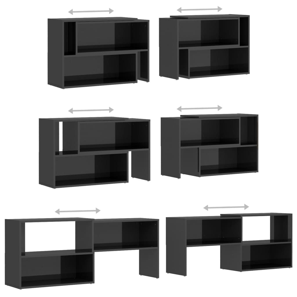 Mobile Porta TV Grigio Lucido 149x30x52 cm in Legno Multistrato - homemem39