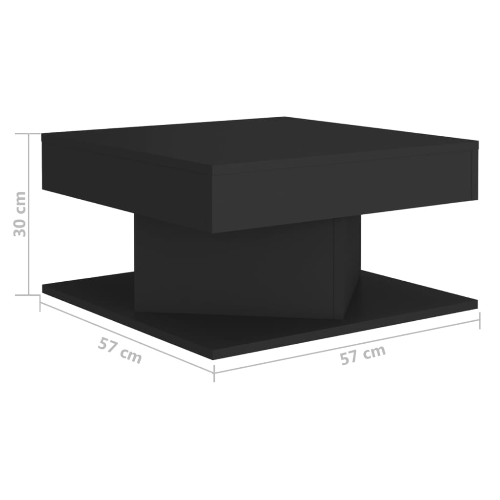 Tavolino da Salotto Nero 57x57x30 cm in Legno Multistrato | homemem39
