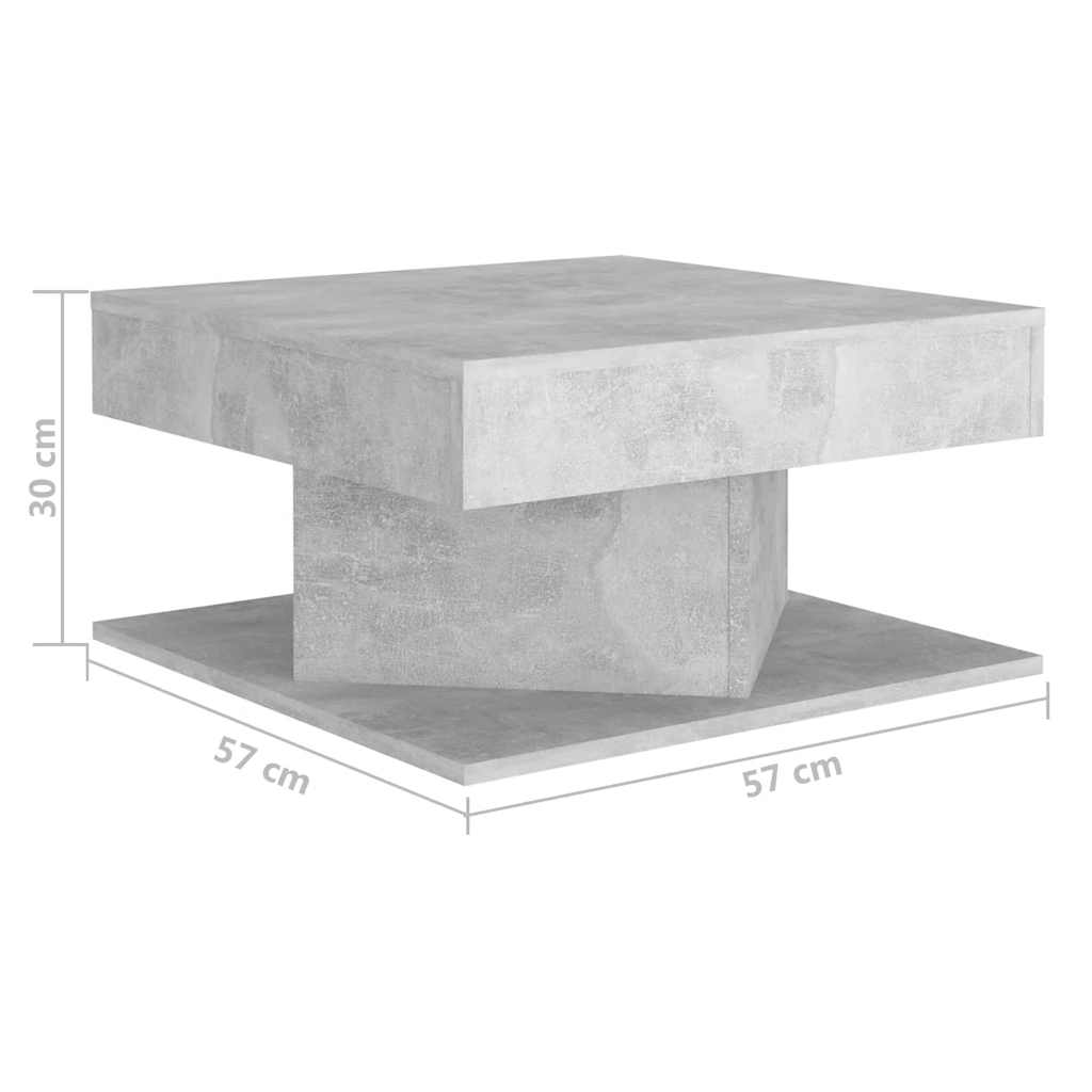 Tavolino da Salotto Grigio Cemento 57x57x30cm Legno Multistrato | homemem39
