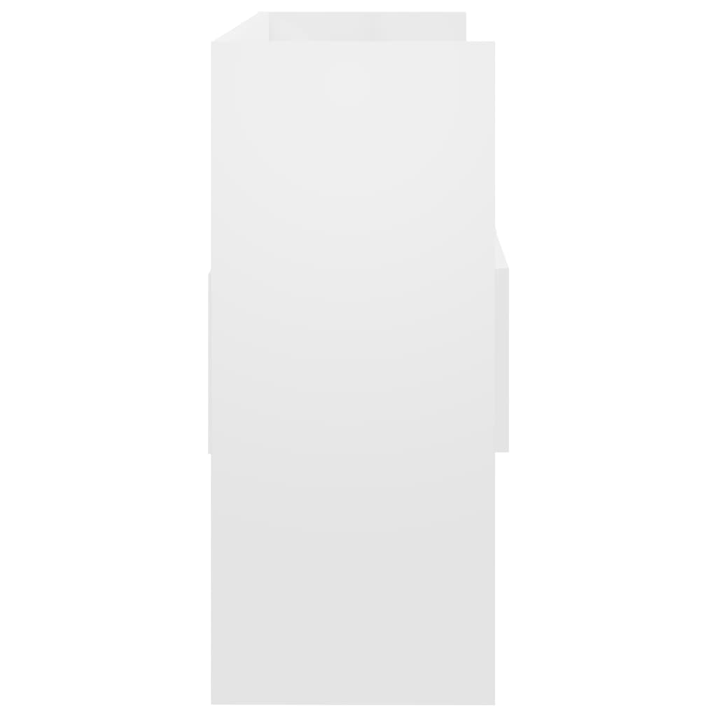 Credenza Bianco Lucido 105x30x70 cm in Legno Multistrato - homemem39