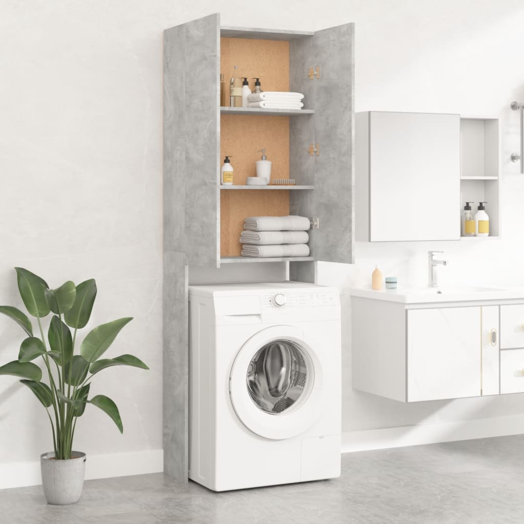 Mobile per Lavatrice Grigio Cemento 64x25,5x190 cm - homemem39