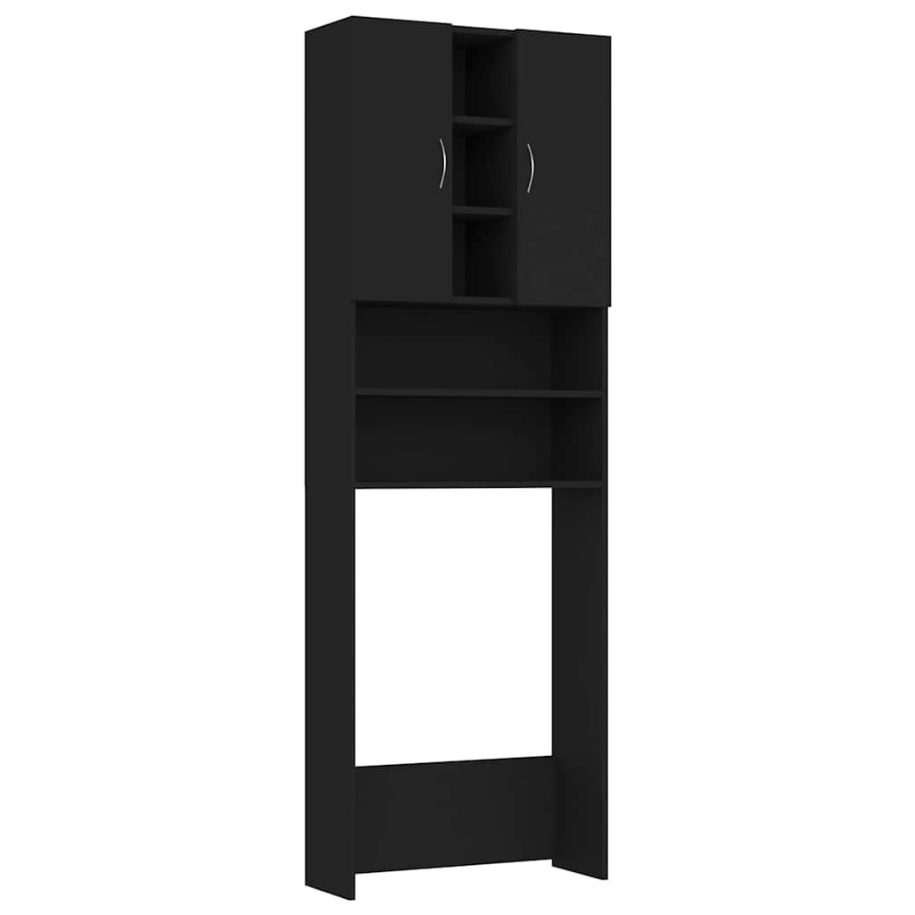 Mobile per Lavatrice Nero 64x25,5x190 cm - homemem39