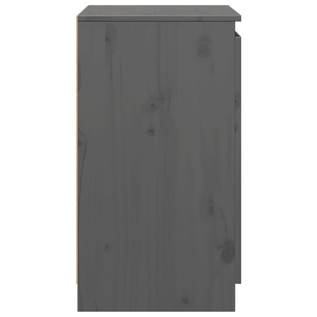 Armadietto Grigio 60x36x65 cm in Legno Massello di Pino - homemem39