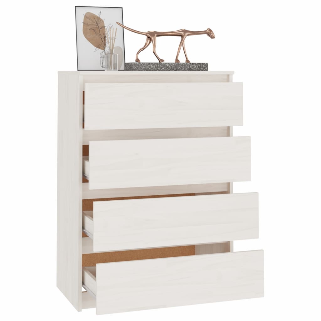 Credenza Bianca 60x36x84 cm in Legno Massello di Pino - homemem39