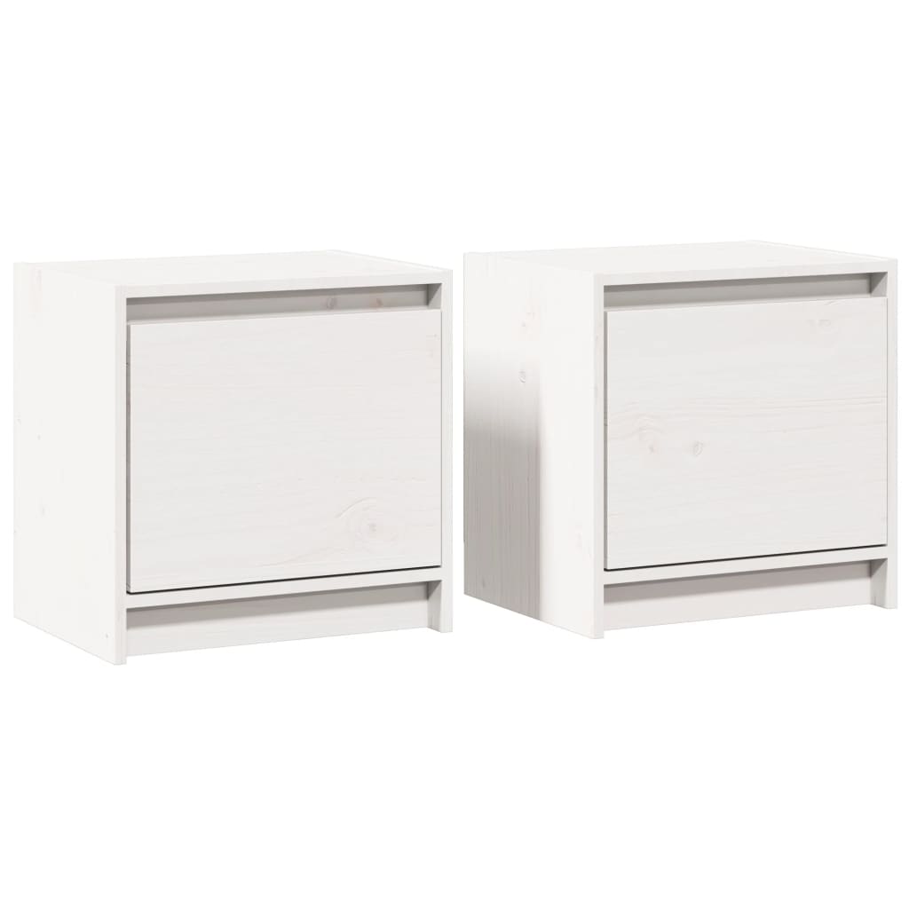 Comodini 2 pz Bianchi 40x30,5x40 cm in Legno Massello di Pino - homemem39