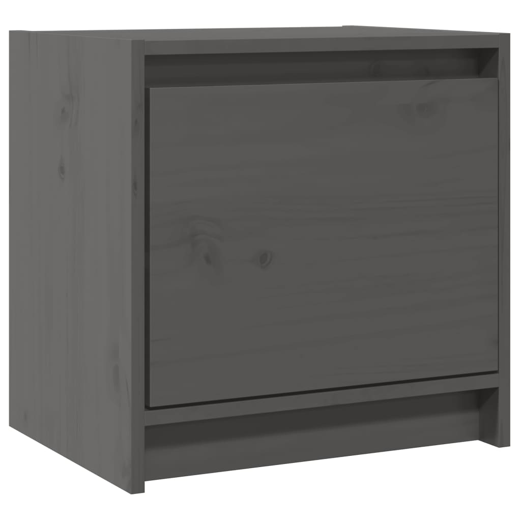 Comodini 2 pz Grigi 40x30,5x40 cm in Legno Massello di Pino - homemem39