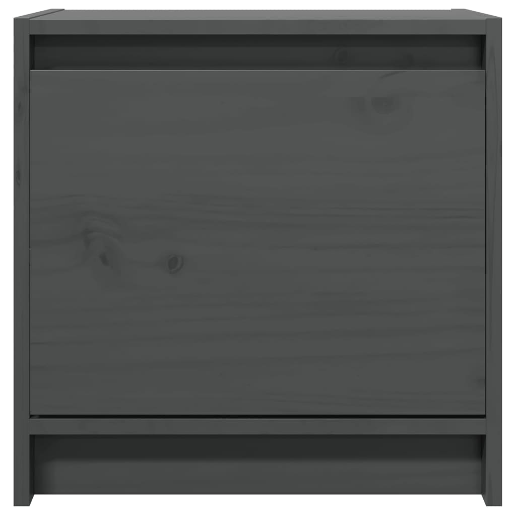 Comodini 2 pz Grigi 40x30,5x40 cm in Legno Massello di Pino - homemem39