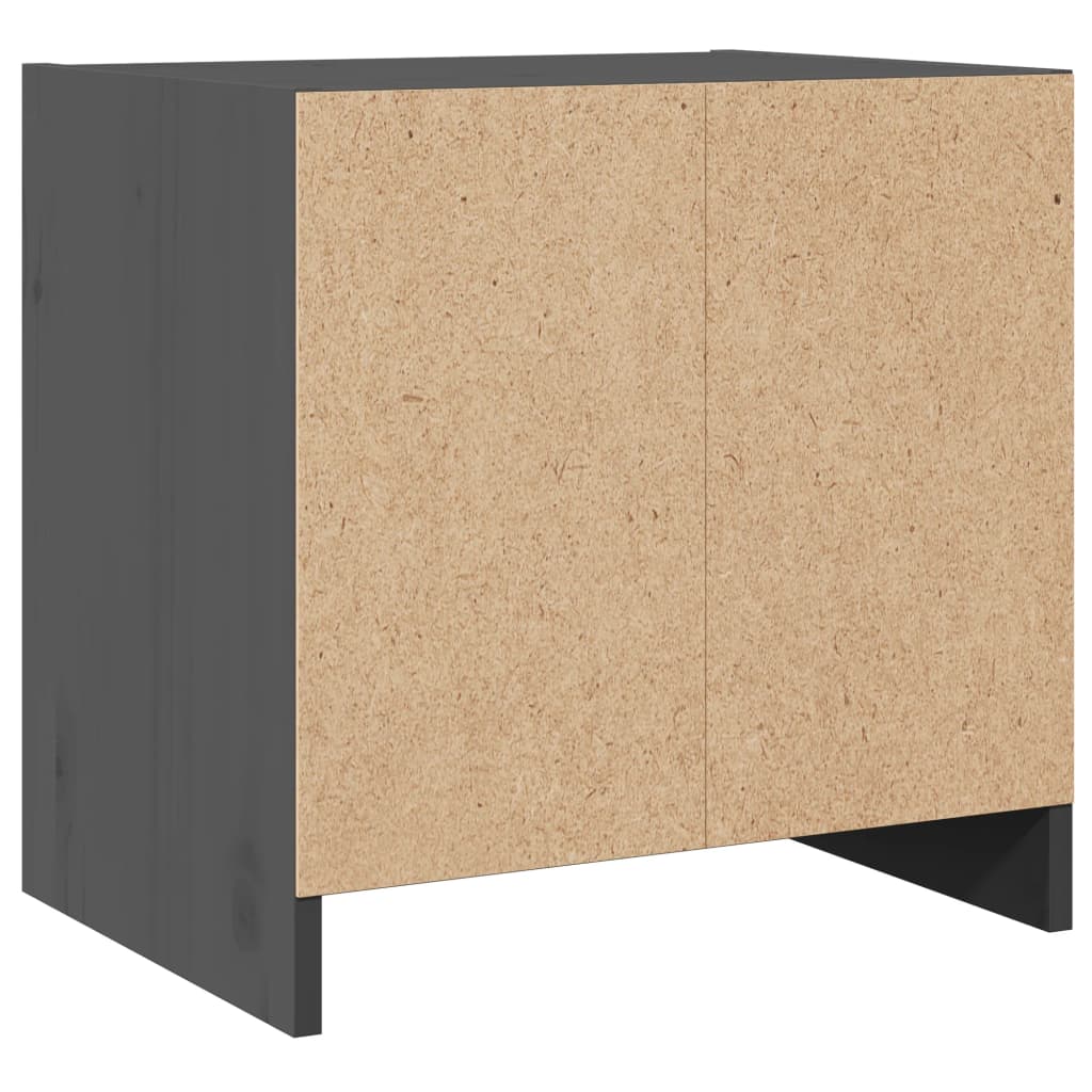 Comodini 2 pz Grigi 40x30,5x40 cm in Legno Massello di Pino - homemem39