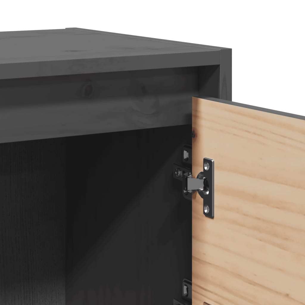 Comodini 2 pz Grigi 40x30,5x40 cm in Legno Massello di Pino - homemem39