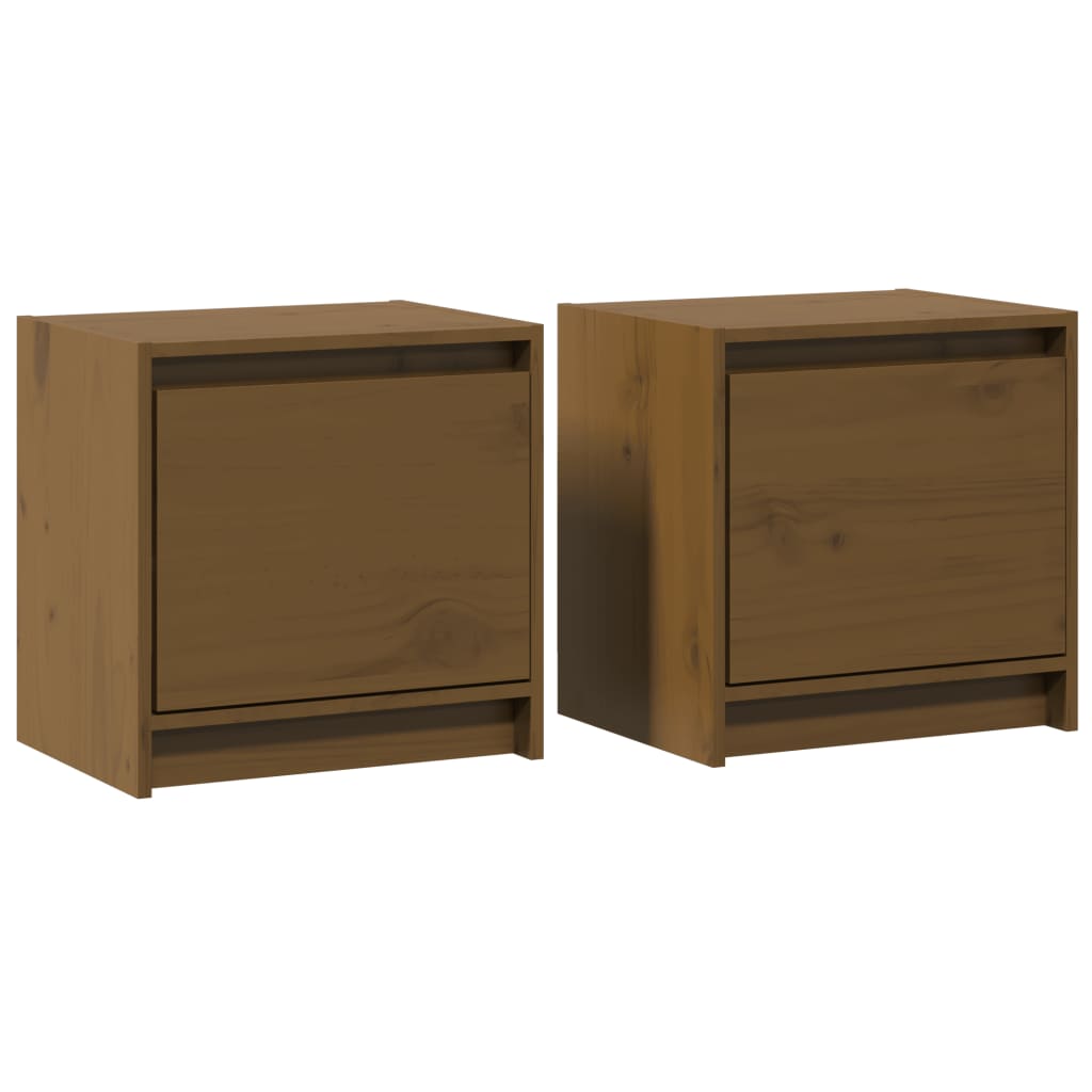 Comodini 2 pz Ambra 40x30,5x40 cm in Legno Massello di Pino - homemem39