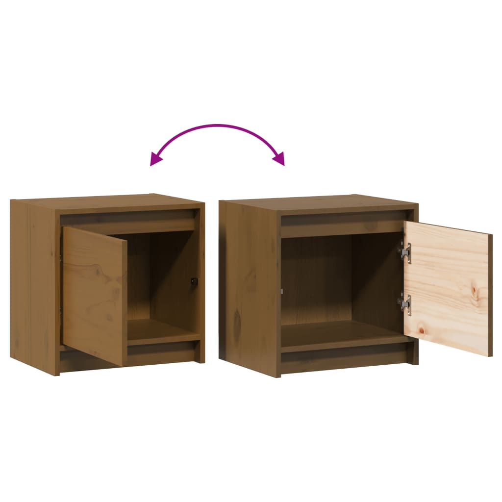 Comodini 2 pz Ambra 40x30,5x40 cm in Legno Massello di Pino - homemem39