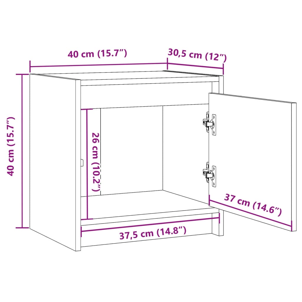 Comodini 2 pz Ambra 40x30,5x40 cm in Legno Massello di Pino - homemem39