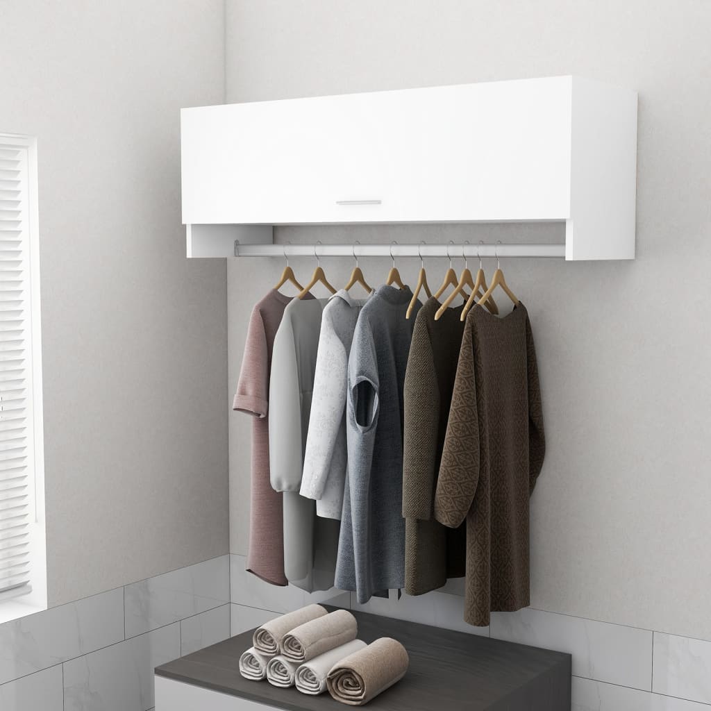 Armadio Bianco 100x32,5x35 cm in Legno Multistrato - homemem39
