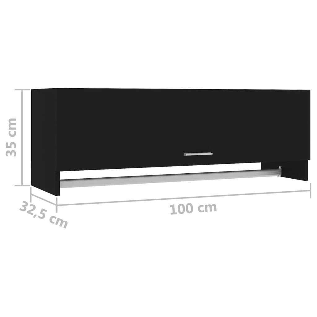 Armadio Nero 100x32,5x35 cm in Legno Multistrato - homemem39