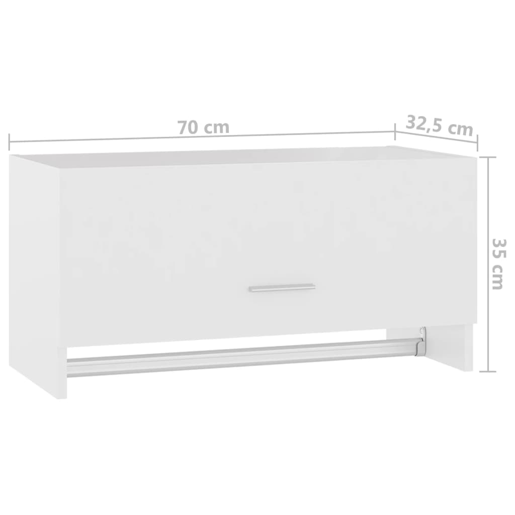Armadio Bianco 70x32,5x35 cm in Legno Multistrato - homemem39