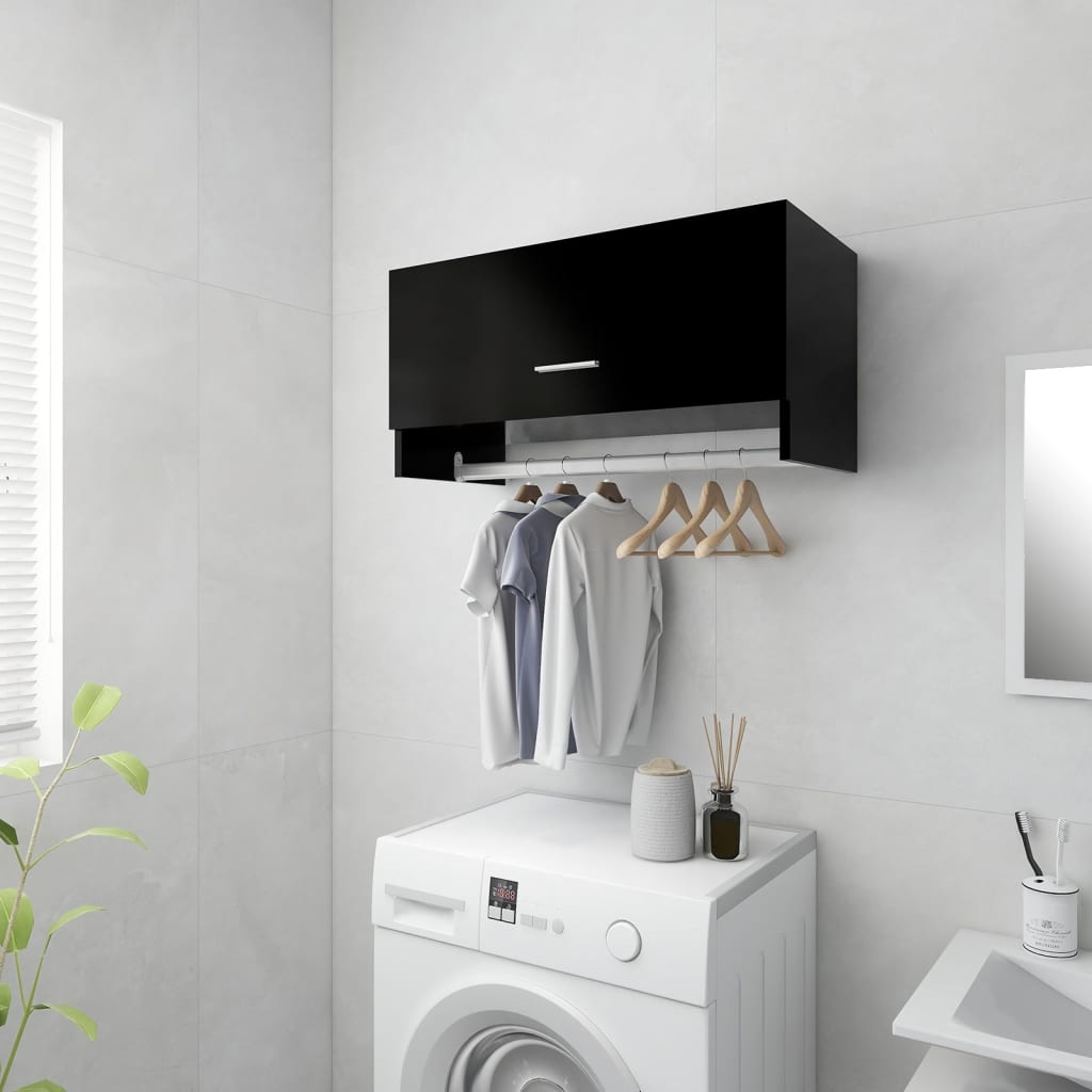 Armadio Nero 70x32,5x35 cm in Legno Multistrato - homemem39