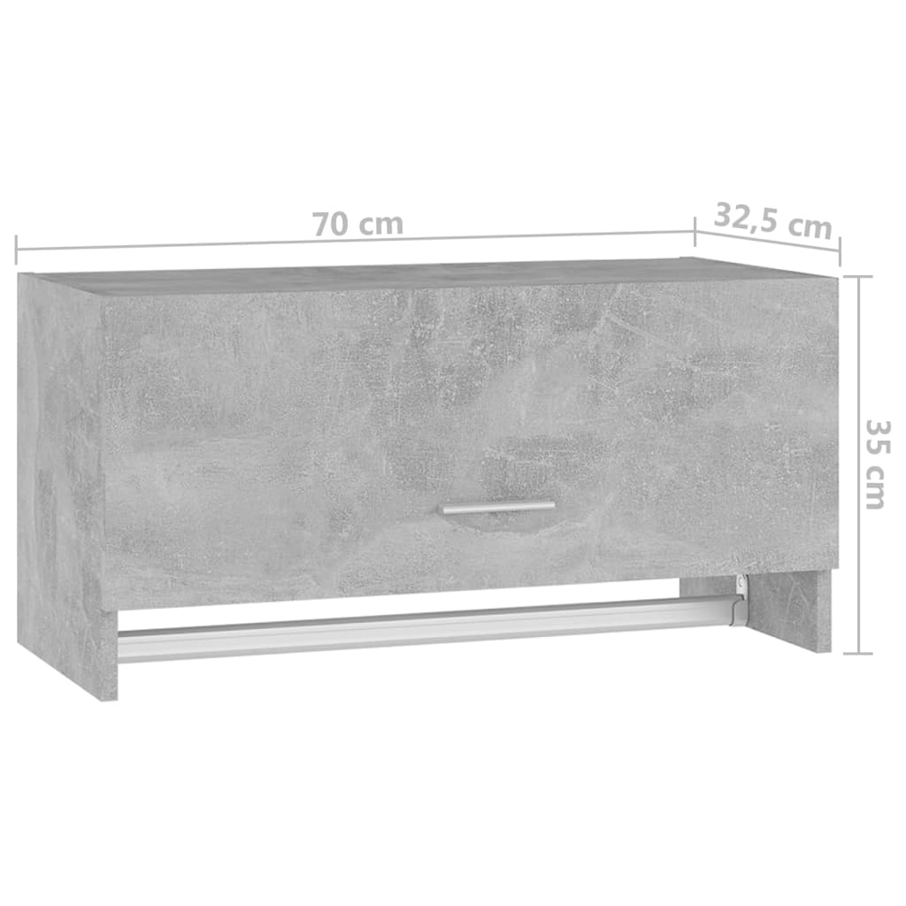 Armadio Grigio Cemento 70x32,5x35 cm in Legno Multistrato - homemem39