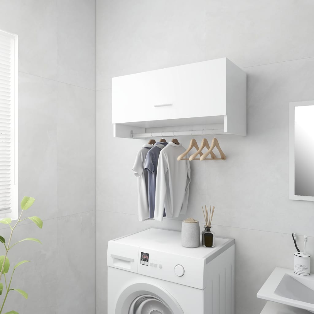 Armadio Bianco Lucido 70x32,5x35 cm in Legno Multistrato - homemem39