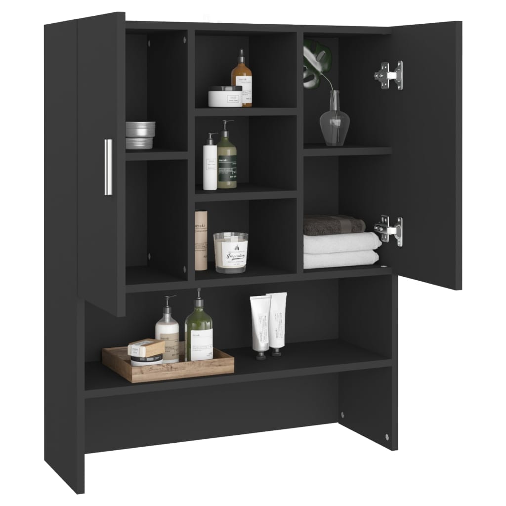 Mobile per Lavatrice Nero 70,5x25,5x90 cm - homemem39
