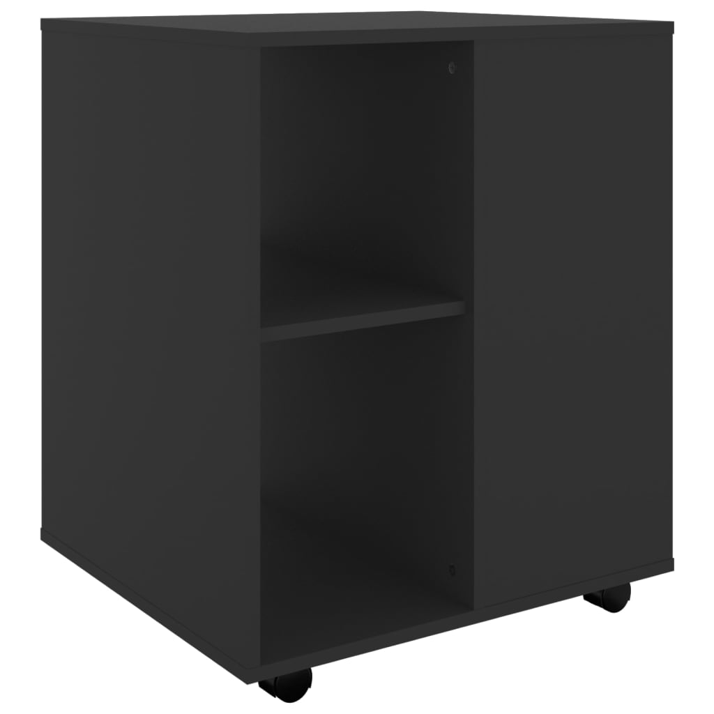 Mobiletto con Ruote Nero 60x53x72 cm in Legno Multistrato - homemem39