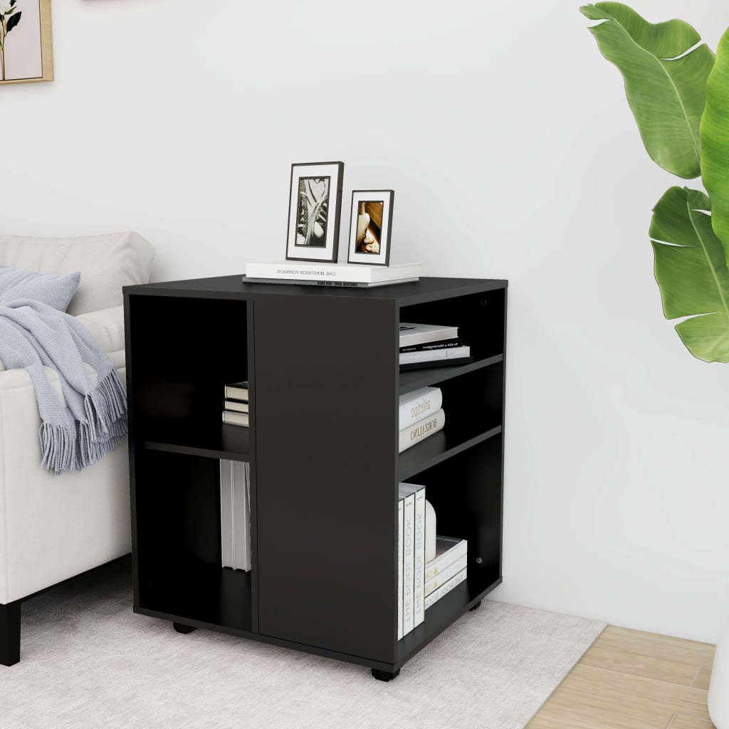 Mobiletto con Ruote Nero 60x53x72 cm in Legno Multistrato - homemem39