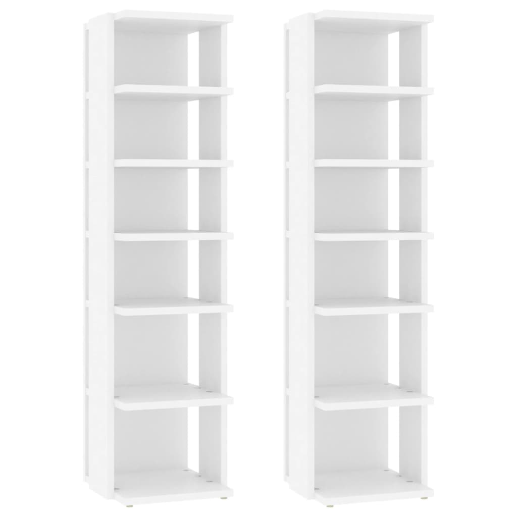 Scarpiere 2 pz Bianche 27,5x27x102 cm in Legno Multistrato - homemem39