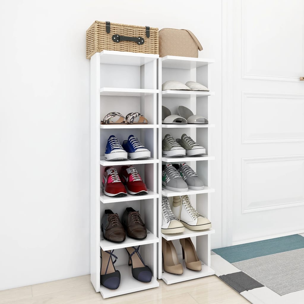 Scarpiere 2 pz Bianche 27,5x27x102 cm in Legno Multistrato - homemem39