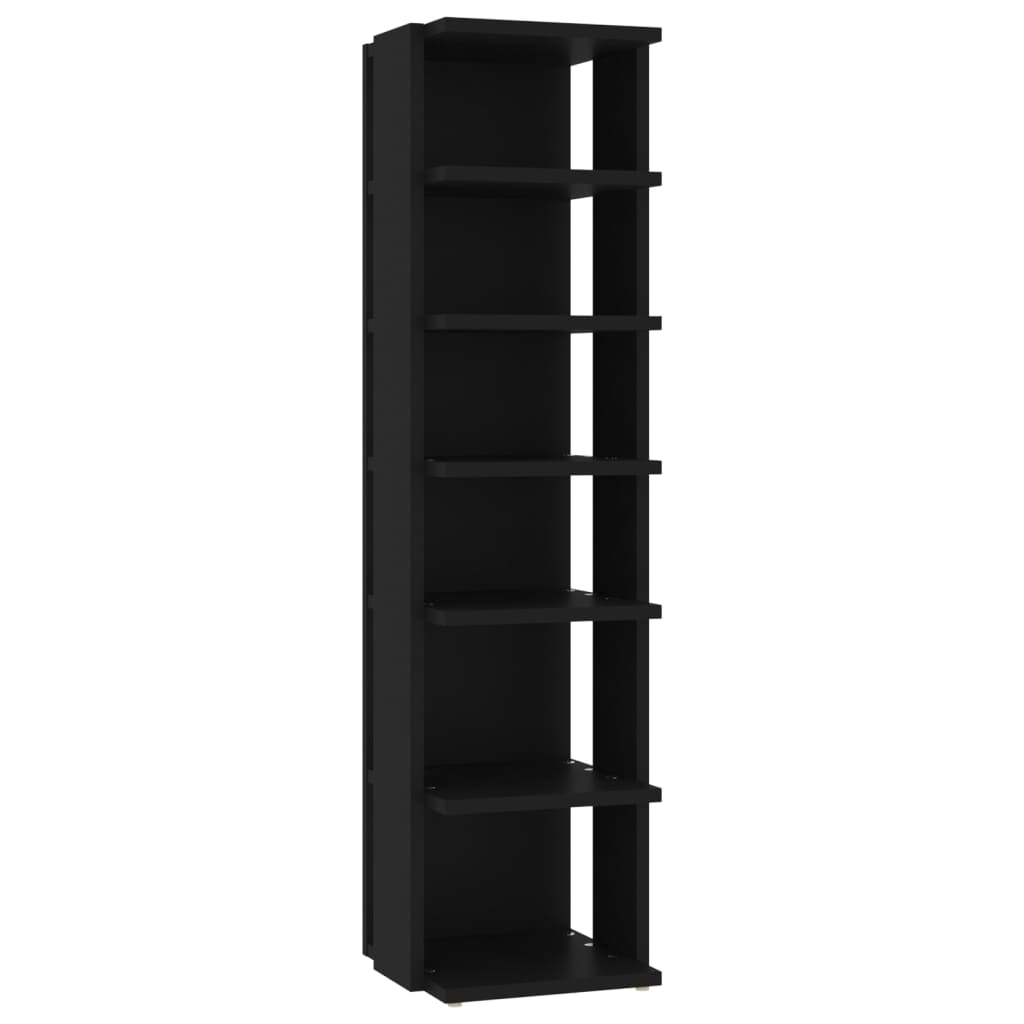 Scarpiera Nera 27,5x27x102 cm in Legno Multistrato - homemem39