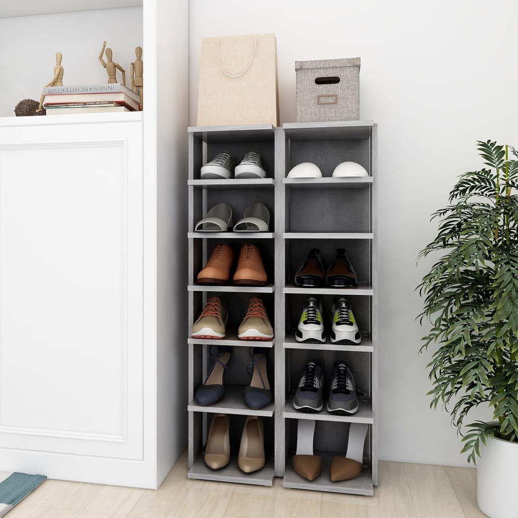 Scarpiere 2 pz Grigio Cemento 27,5x27x102 cm - homemem39