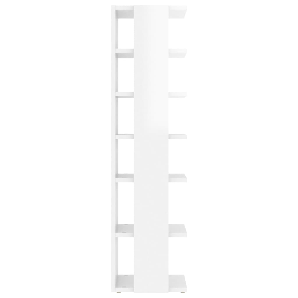 Scarpiera Bianco Lucido 27,5x27x102 cm in Legno Multistrato - homemem39