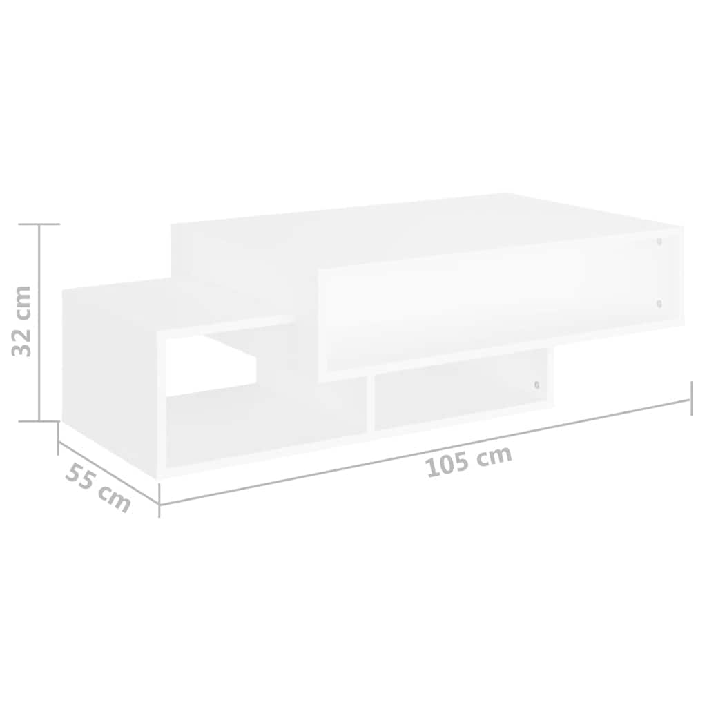 Tavolino da Salotto Bianco 102x55x42 cm Legno Legno Multistrato | homemem39