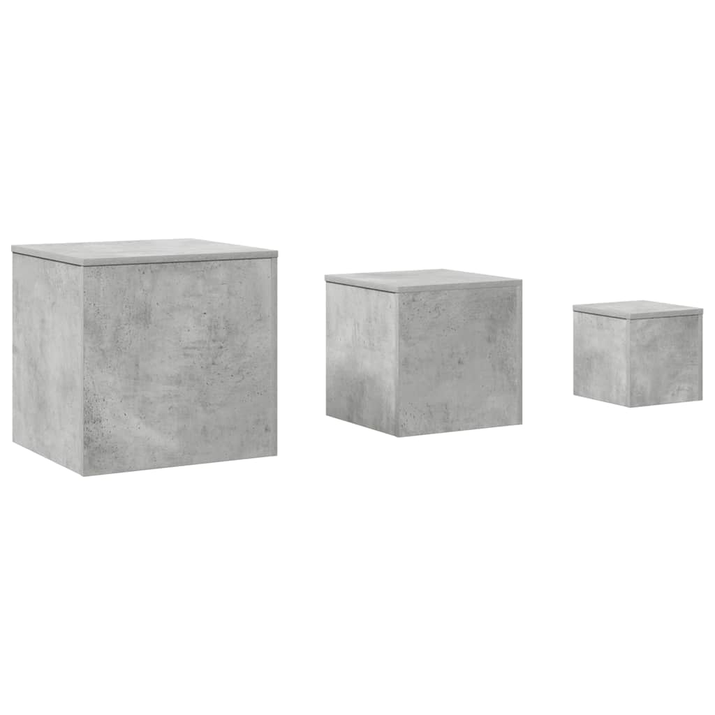 Tavolini 3 pz Grigio Cemento in Truciolato - homemem39