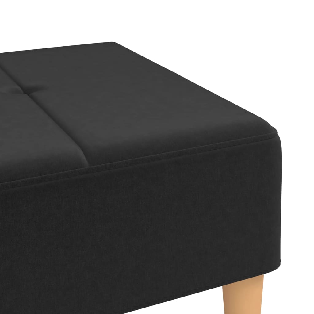 Poggiapiedi Nero 78x56x32 cm in Tessuto - homemem39