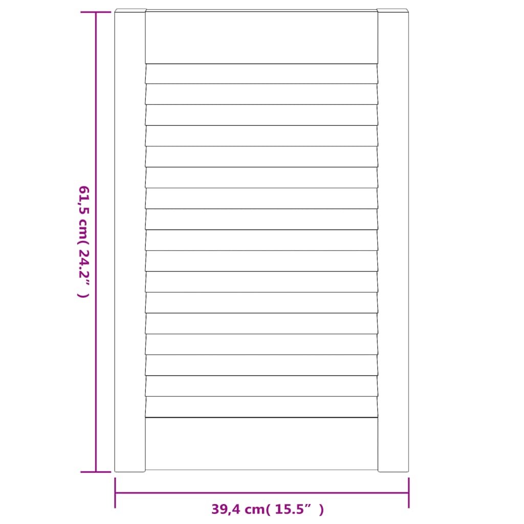 Ante con Design a Lamelle 2 pz 61,5x39,4 cm in Legno di Pino - homemem39