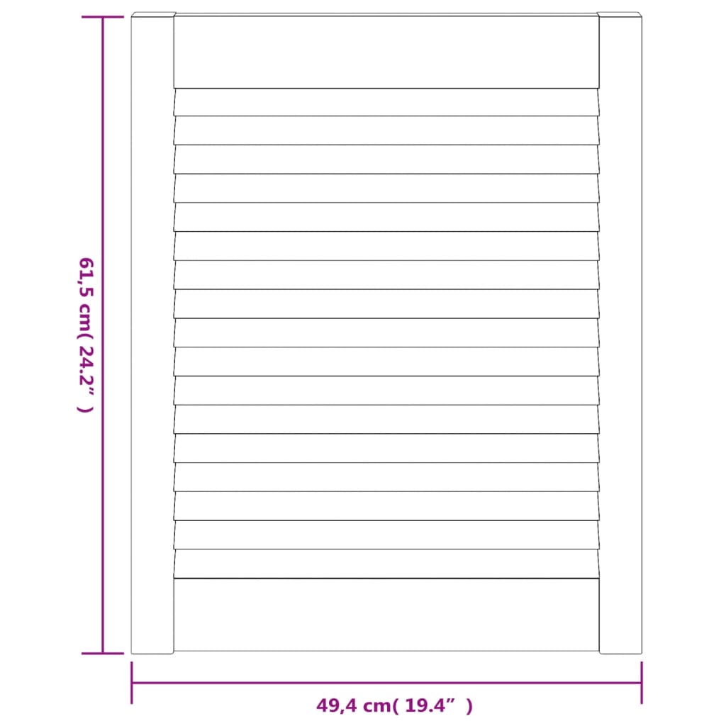 Anta con Design a Lamelle 61,5x49,4 cm in Legno di Pino | homemem39