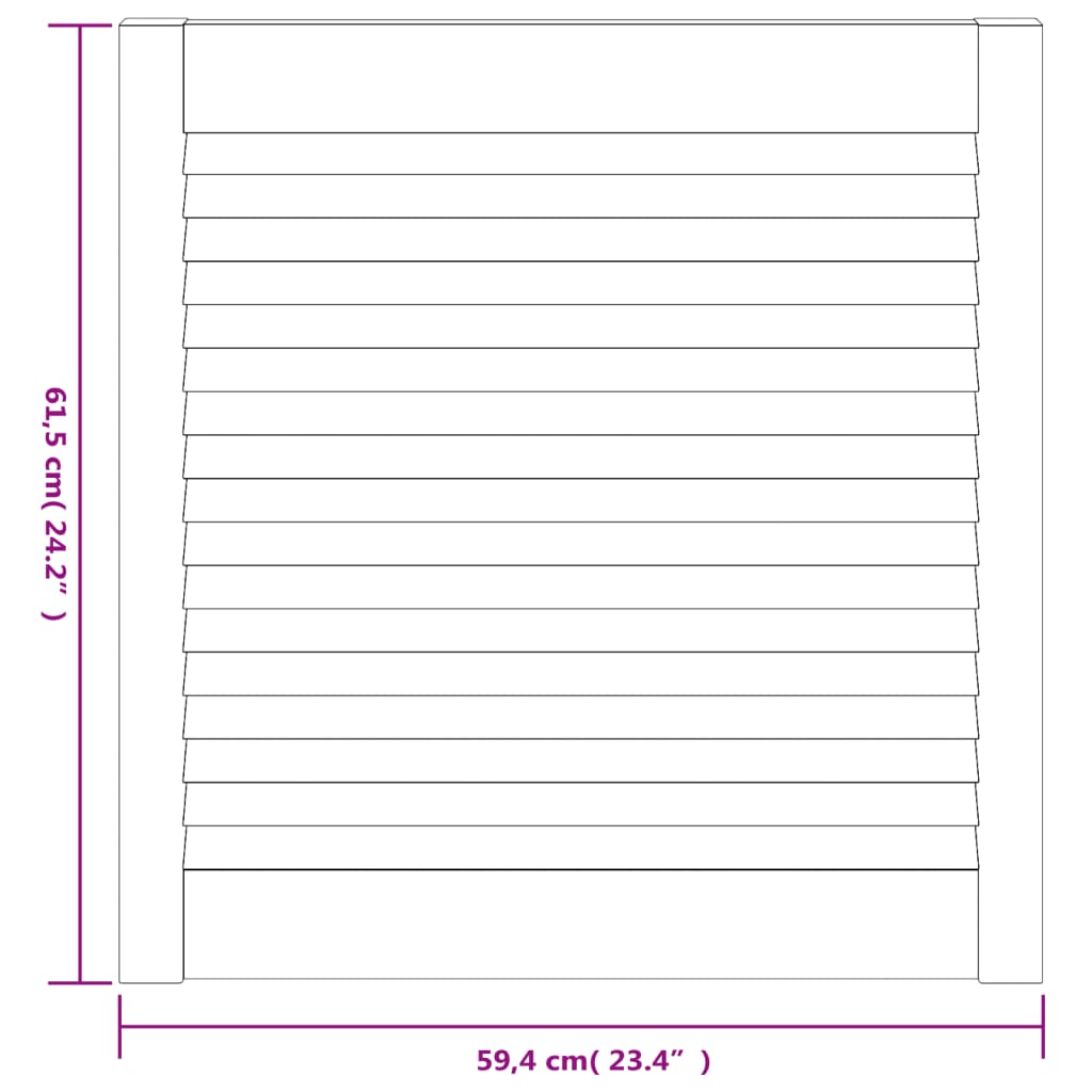 Ante con Design a Lamelle 2 pz 61,5x59,4 cm in Legno di Pino - homemem39