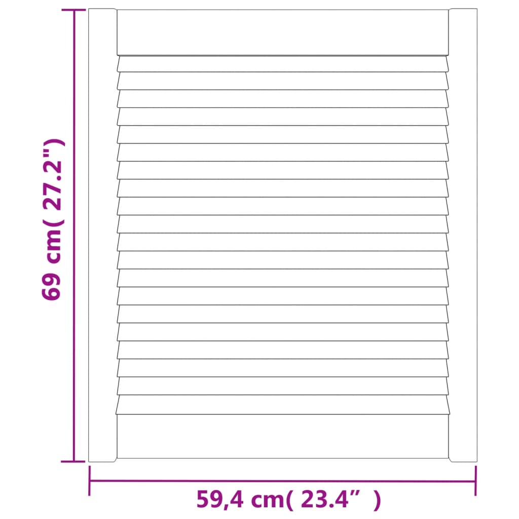 Anta con Design a Lamelle 69x59,4 cm in Legno di Pino - homemem39