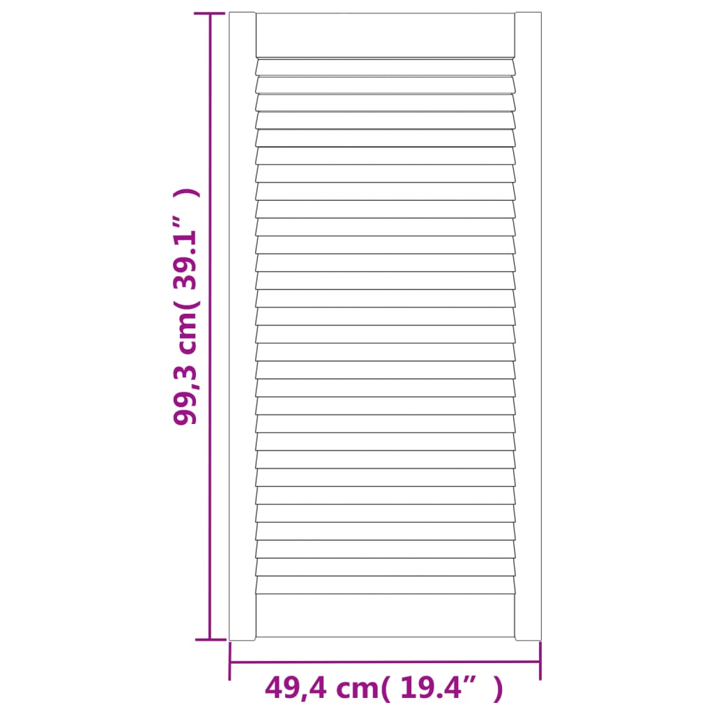 Ante con Design a Lamelle 2 pz 99,3x49,4 cm in Legno di Pino | homemem39
