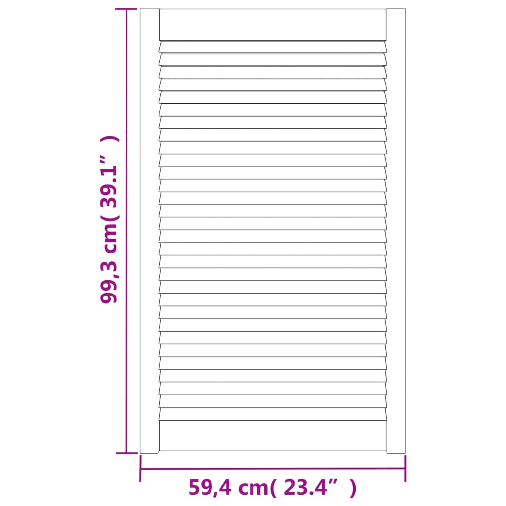 Ante con Design a Lamelle 4 pz 99,3x59,4 cm in Legno di Pino - homemem39